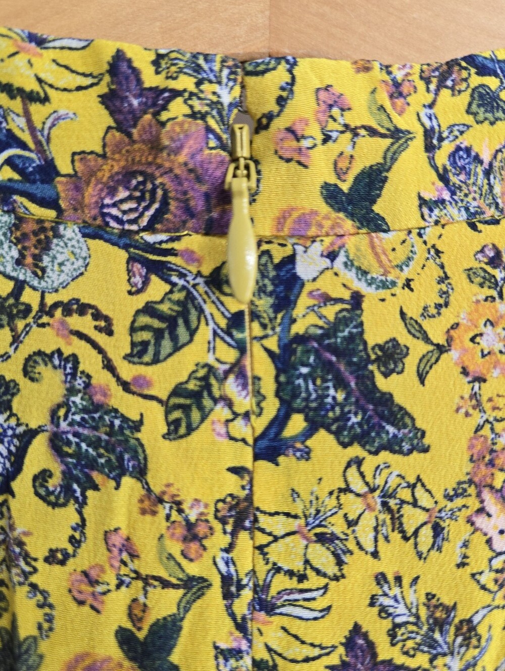 Madewell X Karen Walker Dress Loretta Silk Yellow Floral Ruffle Shift - Picture 14 of 16